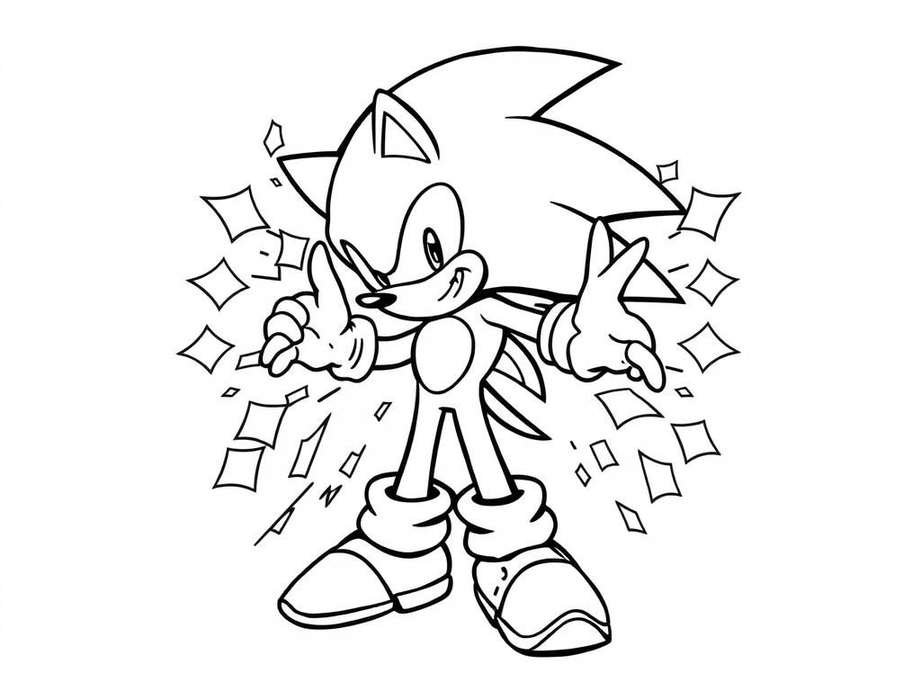 Coloring Page of Sonic the Hedgehog