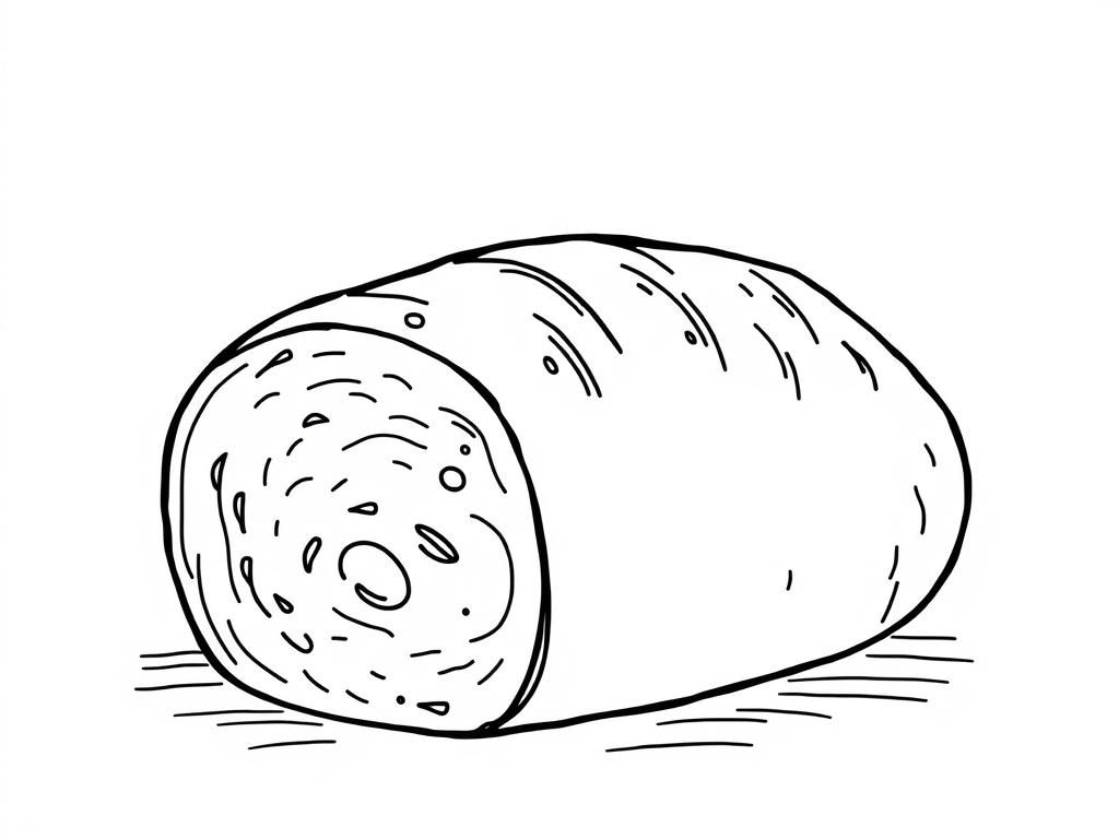 Bread Roll Coloring Page