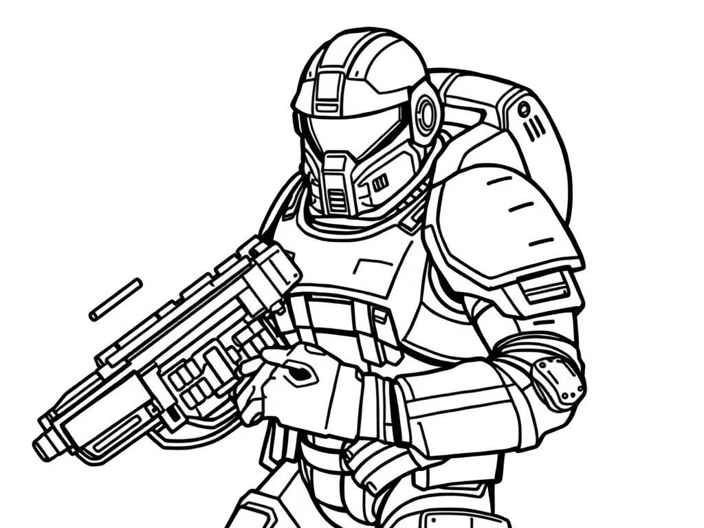 Space Soldier Coloring Page