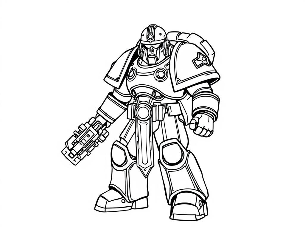 space marine from warhammer 40k - Free Printable Coloring Page
