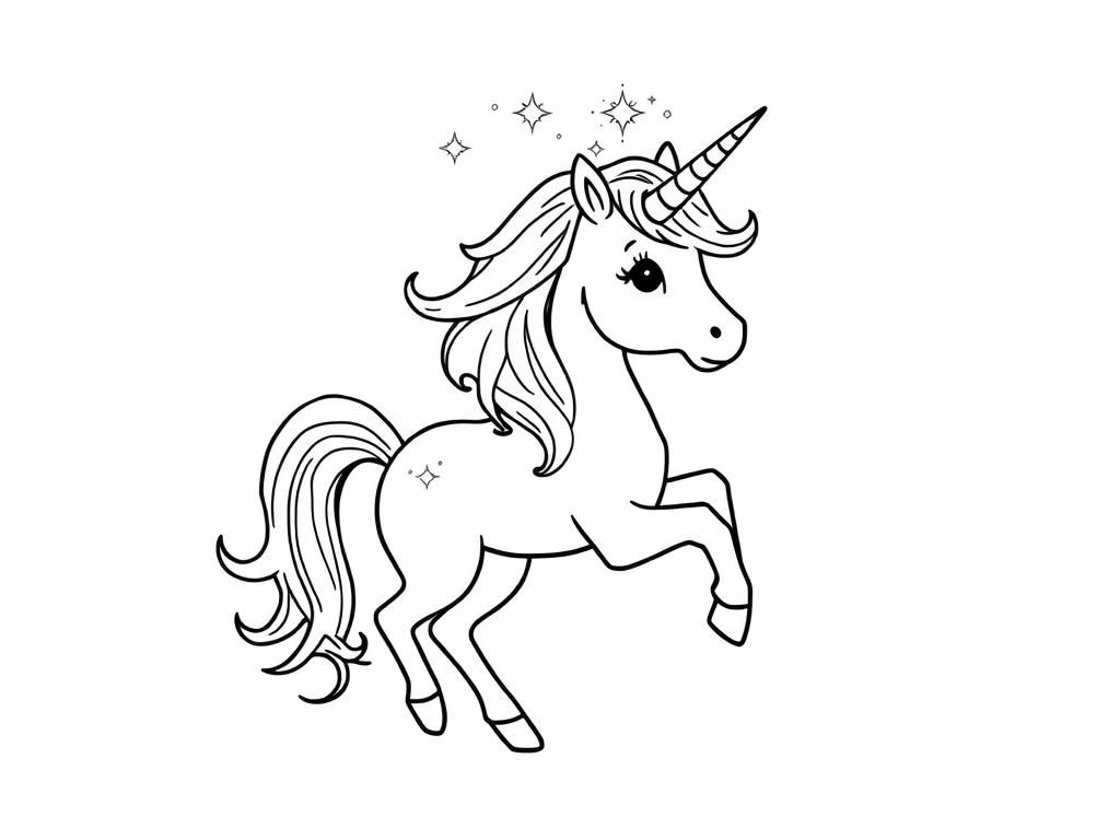 sparkly unicorn - Free Printable Coloring Page