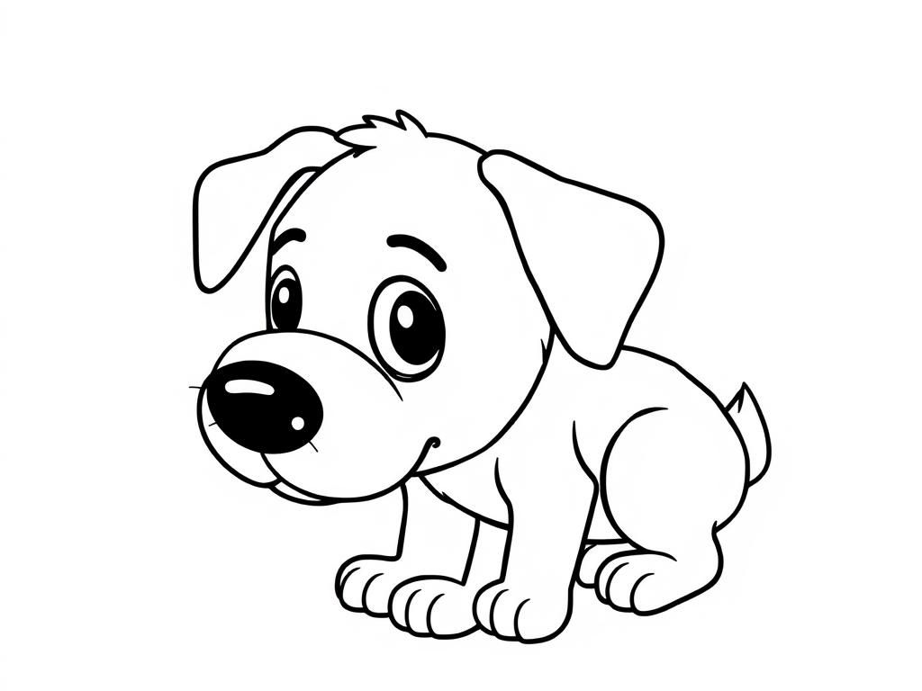Cute Puppy Coloring Page