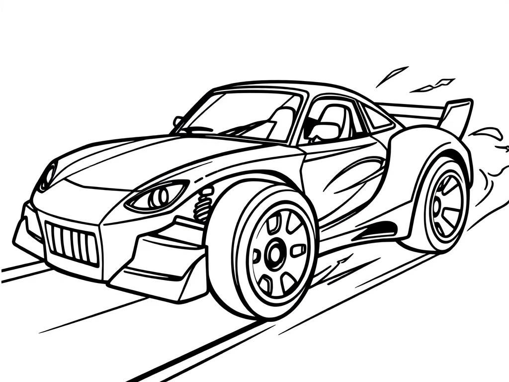 Vehicles Coloring Page: Sports Car Design