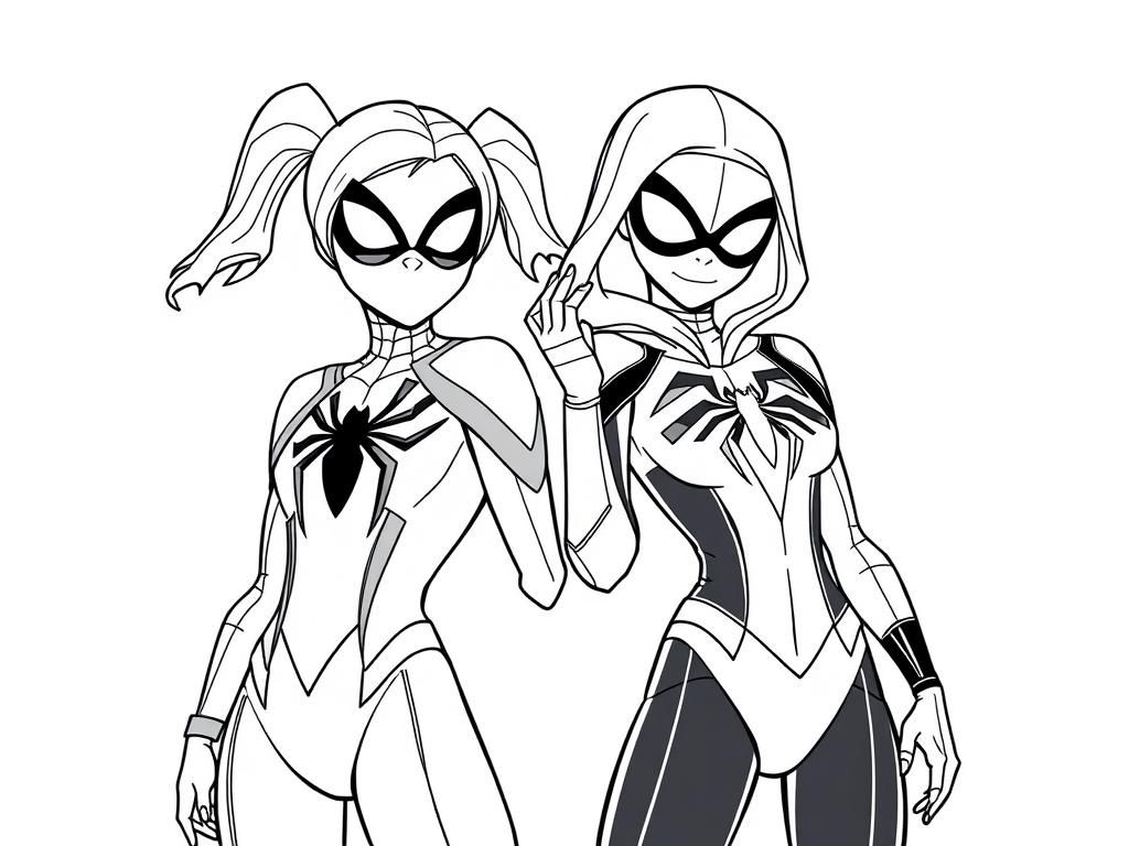 Female Superheroes Coloring Page