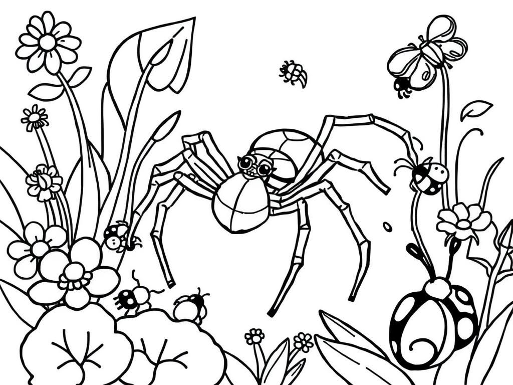 Spider Garden Coloring Page