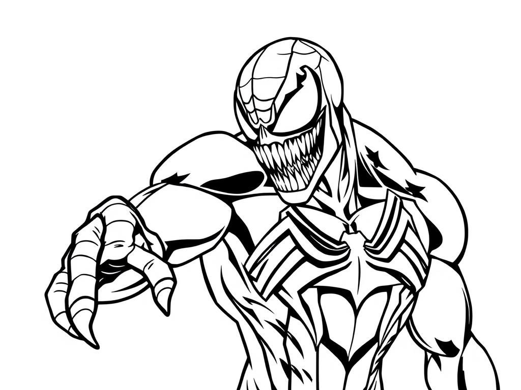 Venom Comic Book Character Coloring Page