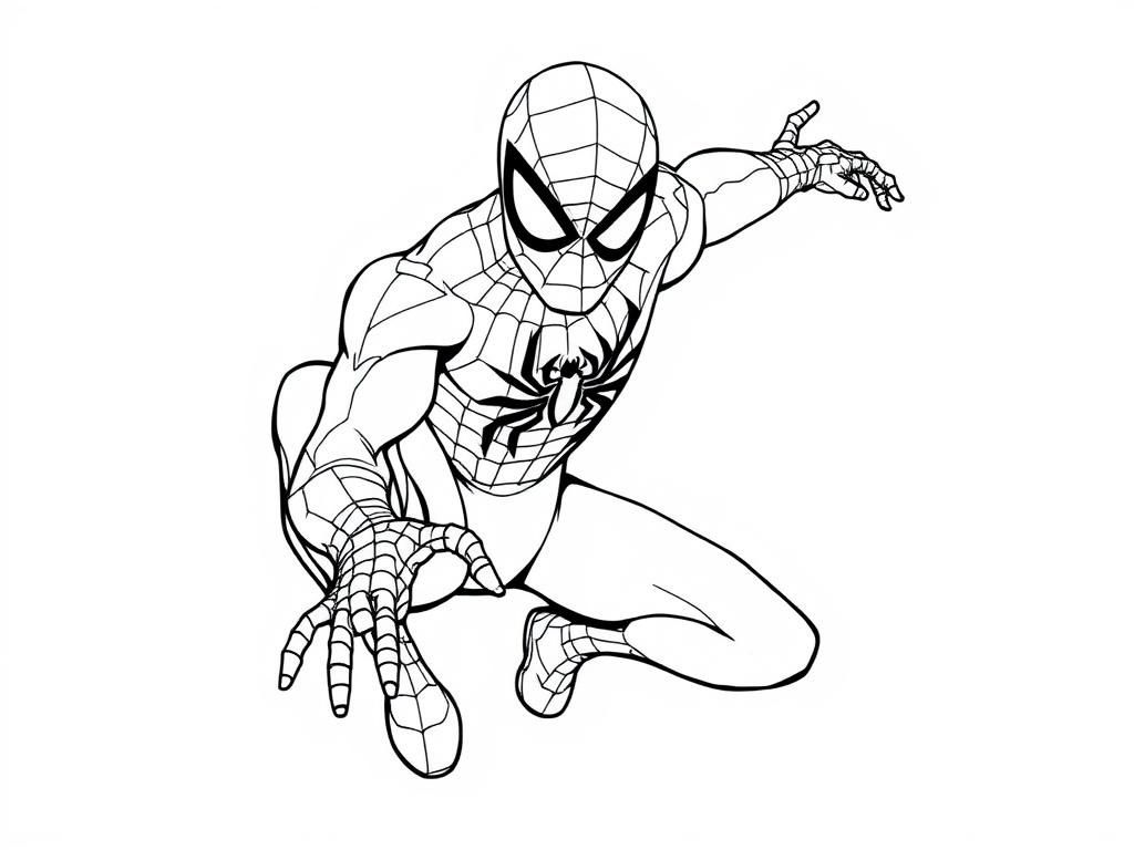 Spider-Man Action Coloring Page