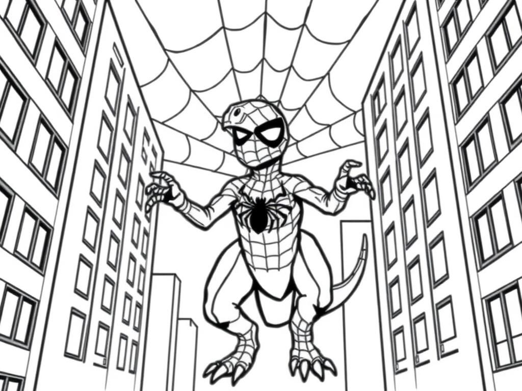 Spider-Man City Swing Coloring Page