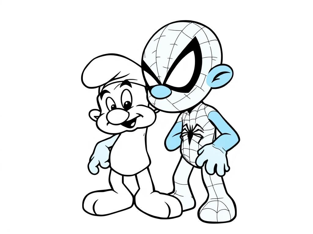 Preview of spider man with smurf