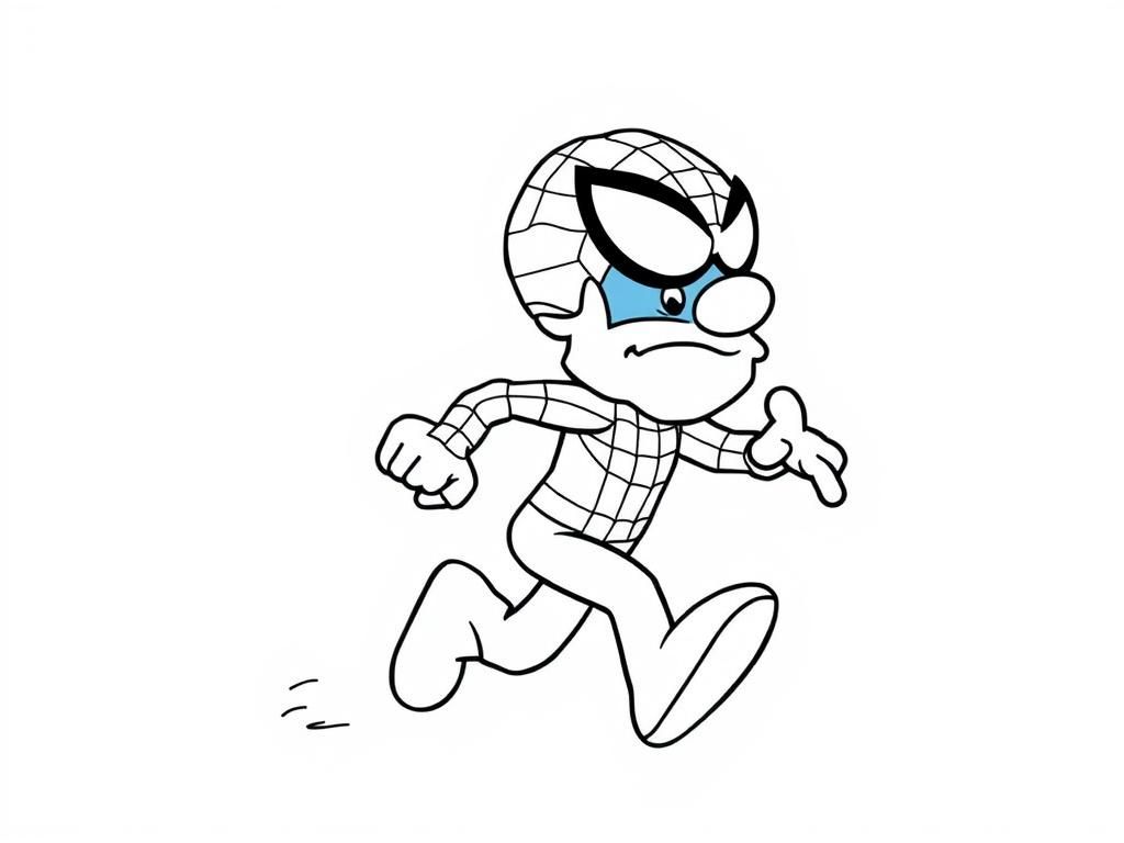 spider man with smurf running