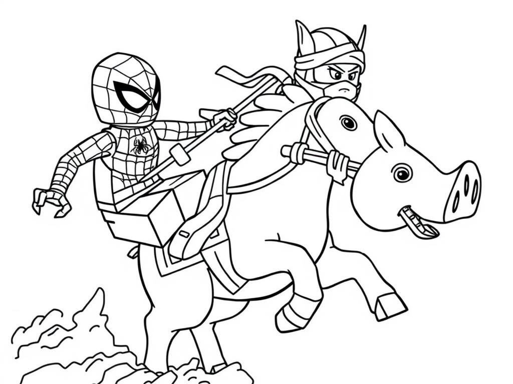 Spider-Man Ninja Boar Coloring Page