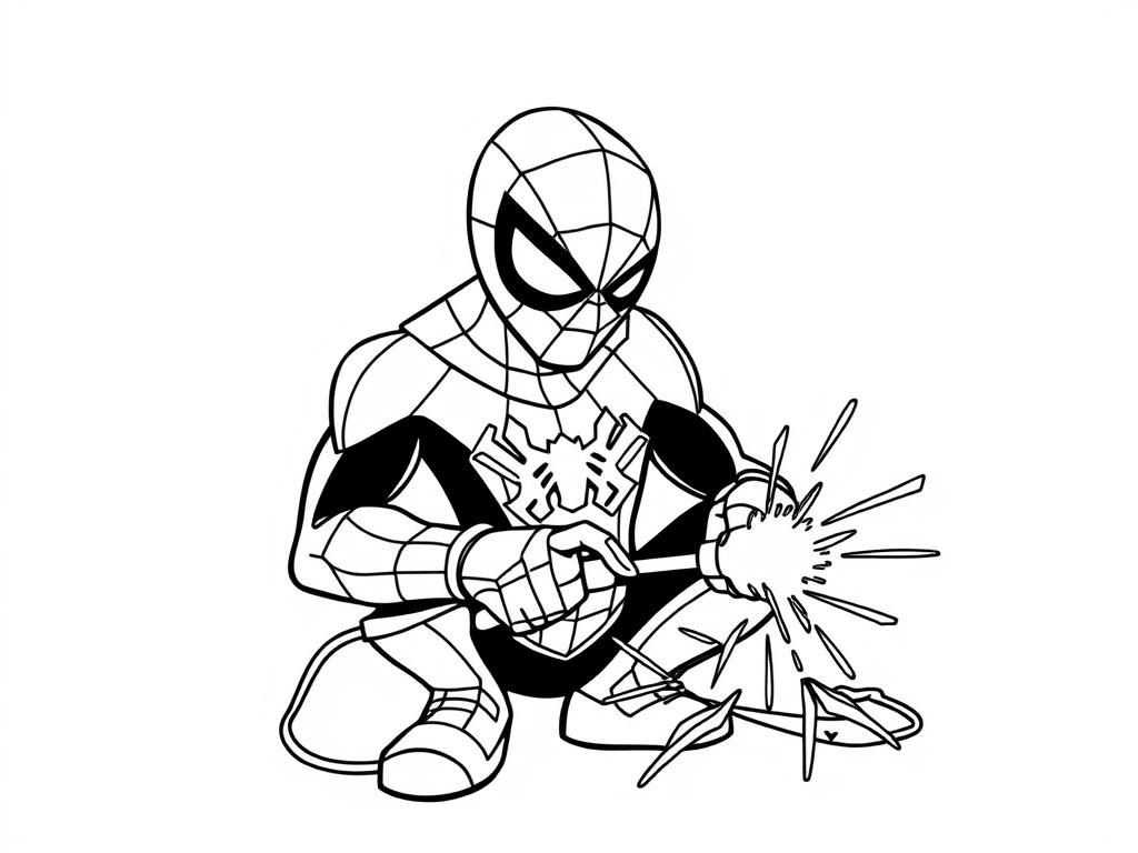 Preview of spiderman as a welder