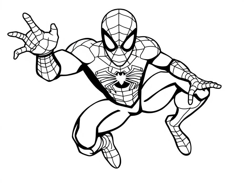 Spider-Man in Action Coloring Page