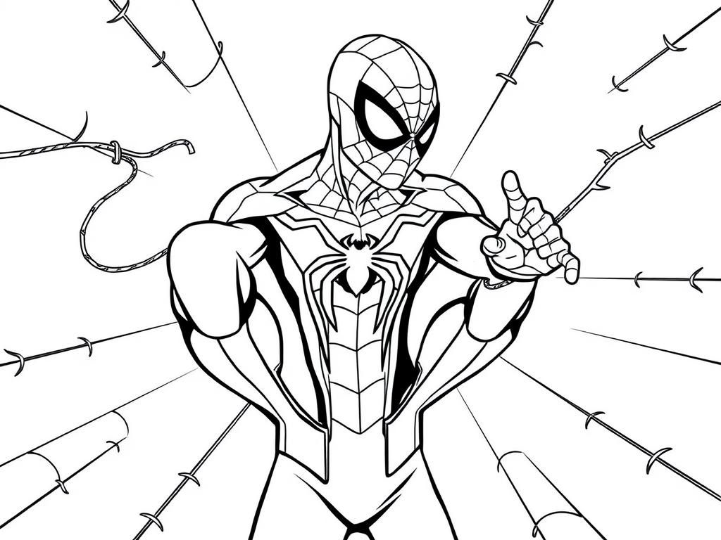 Spider-Man in Action Coloring Page