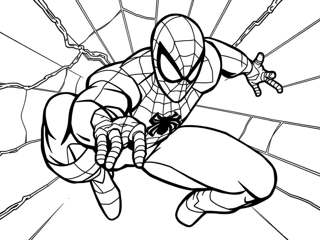 Spider-Man in Action Coloring Page