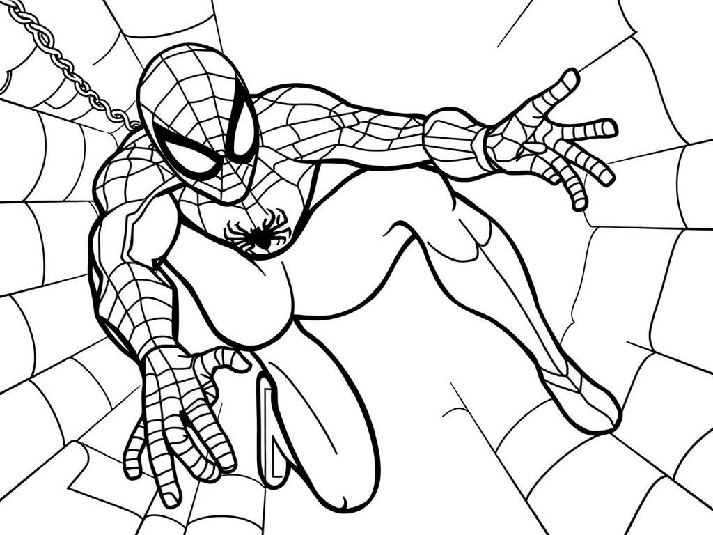 Spider-Man in Action Coloring Page