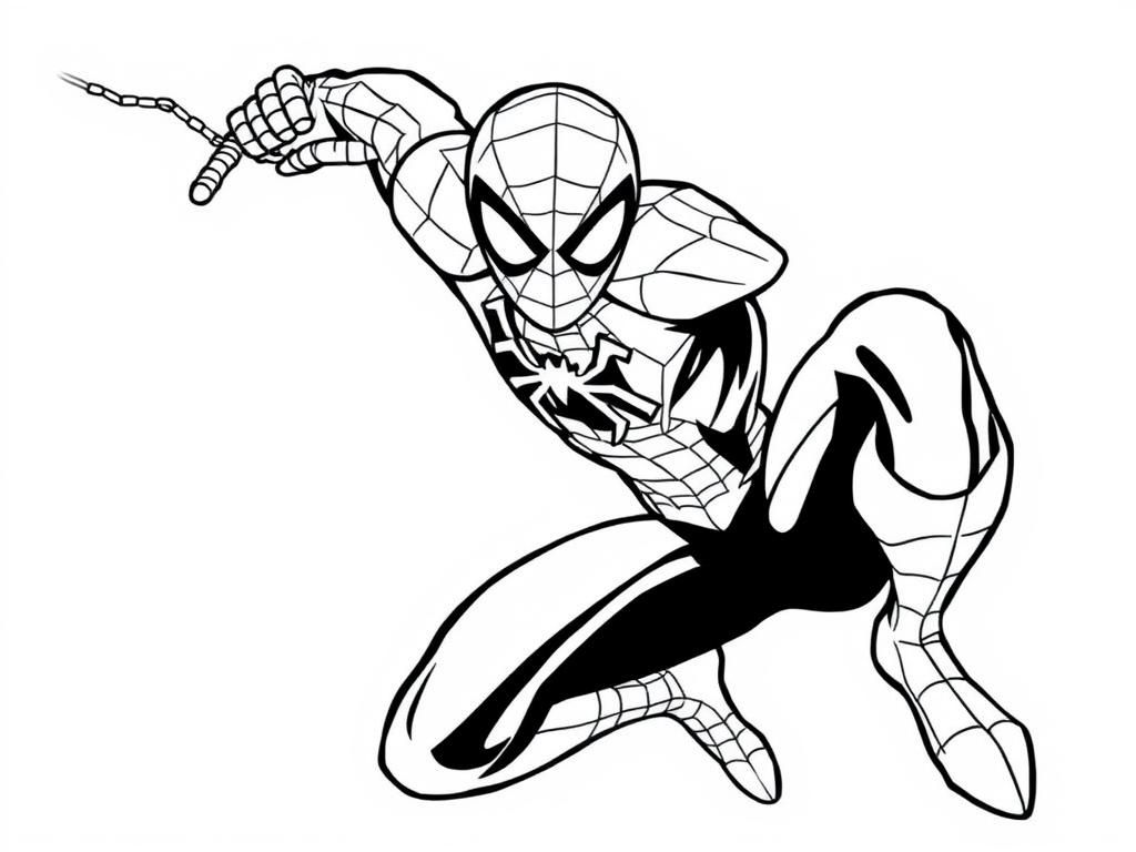 Spider-Man actie kleurplaat