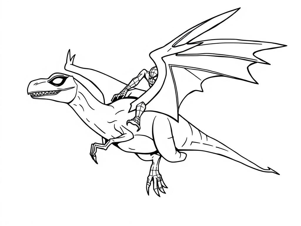Spiderman Dragon Coloring Page
