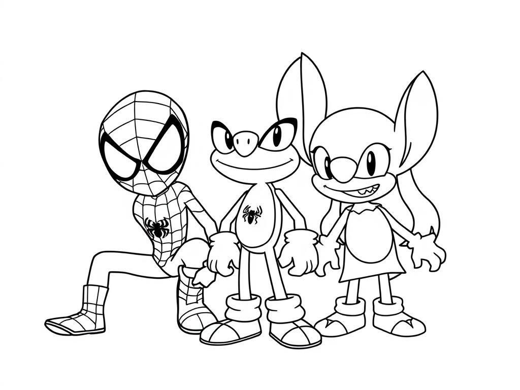 Spider-Man Friends Coloring Page