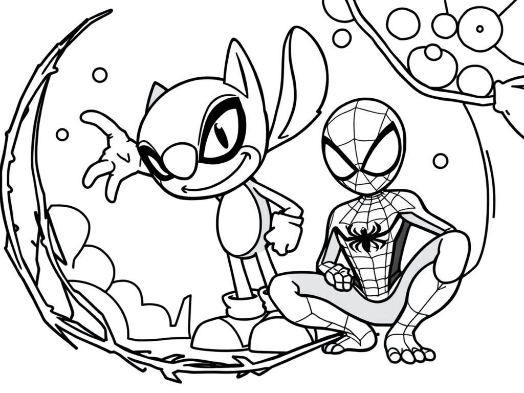 Spider-Man and Spix Superhero Coloring