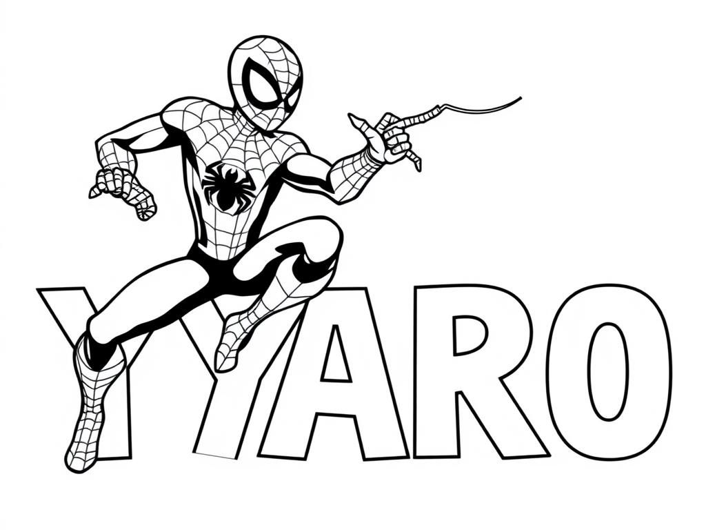 Preview of spiderman with letters YARO