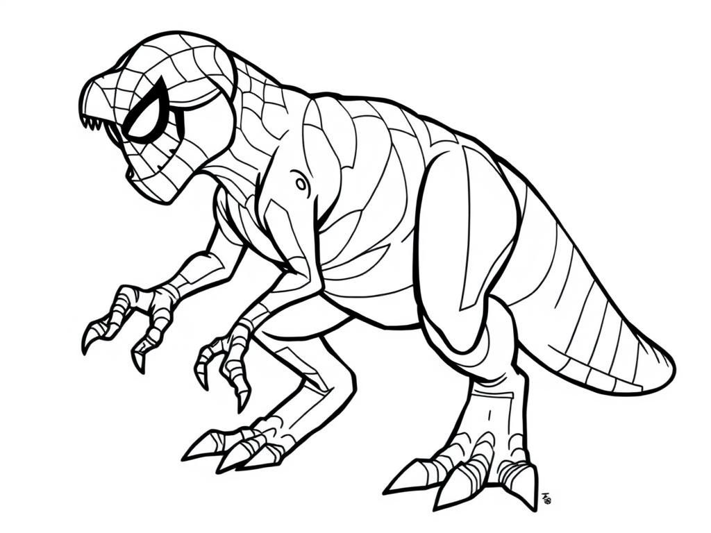 Spider Dinosaur Coloring Page