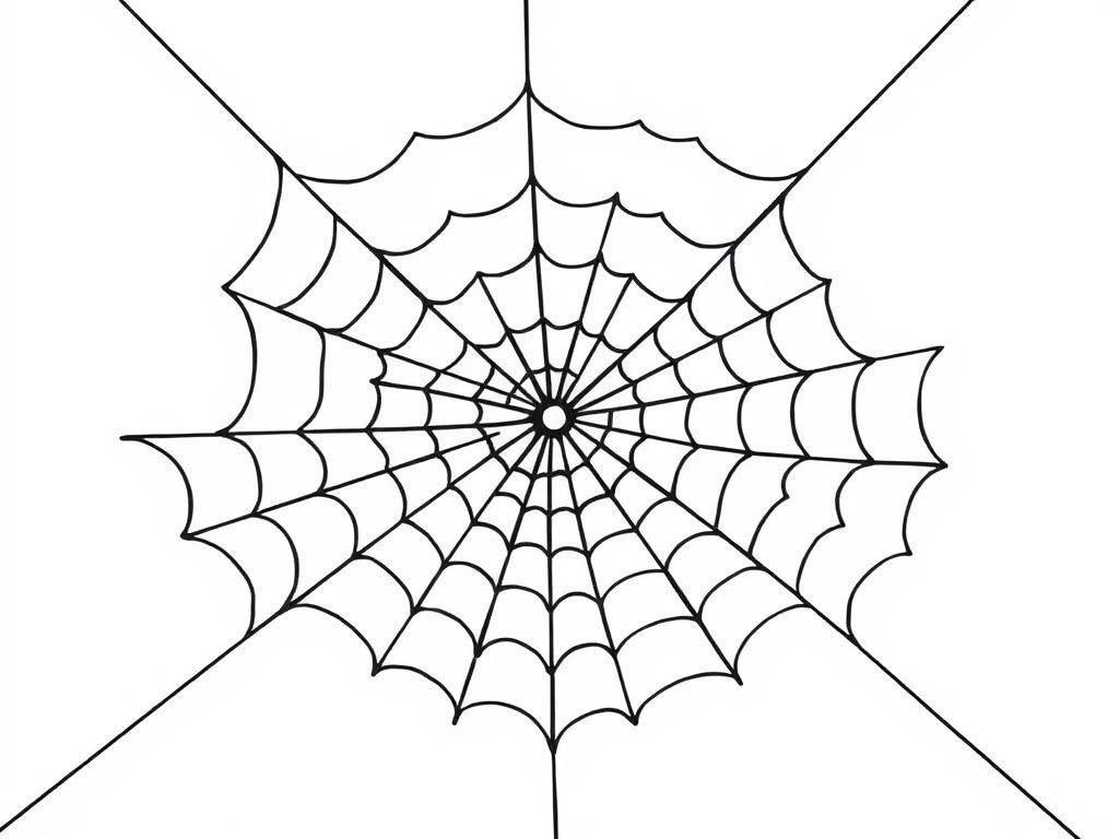 Spider Web Coloring Page