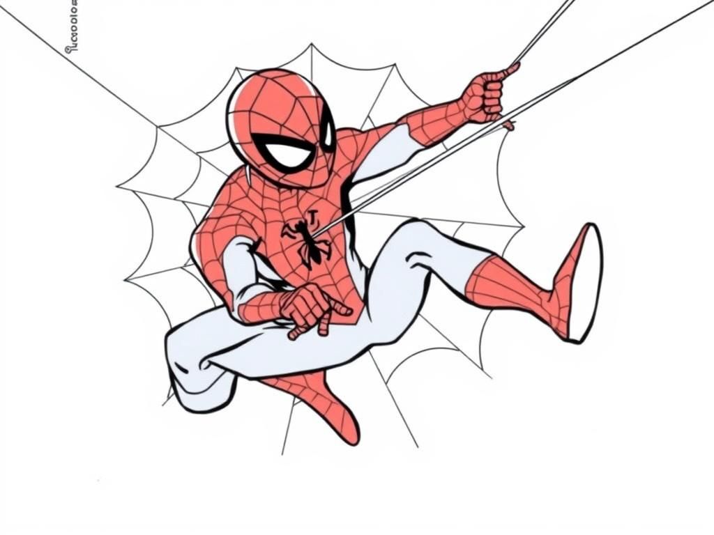 Spider-Man Swinging Coloring Page