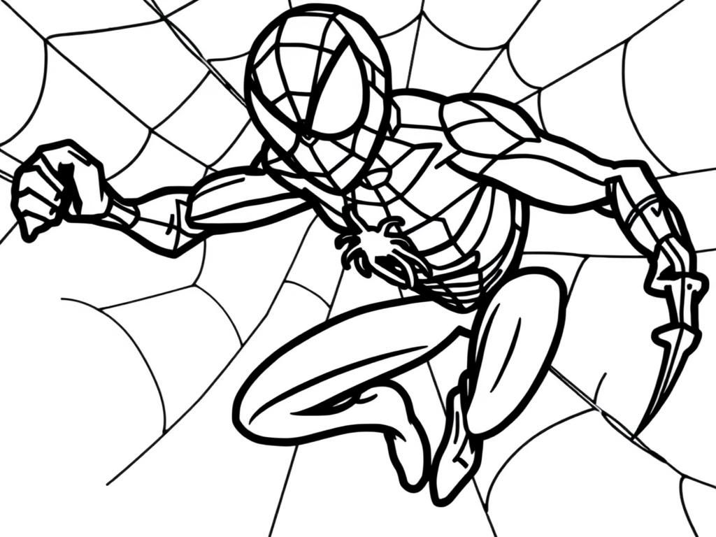 Spider-Man in Action Coloring Page