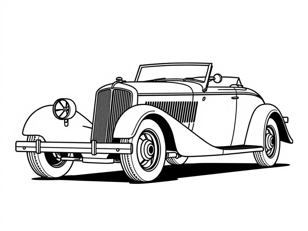 Preview of sport convertable car from 1930 years