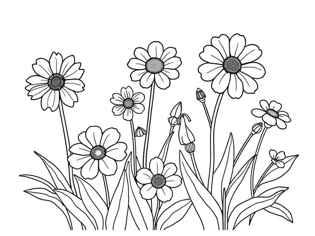 Coloring Page of Flowers
