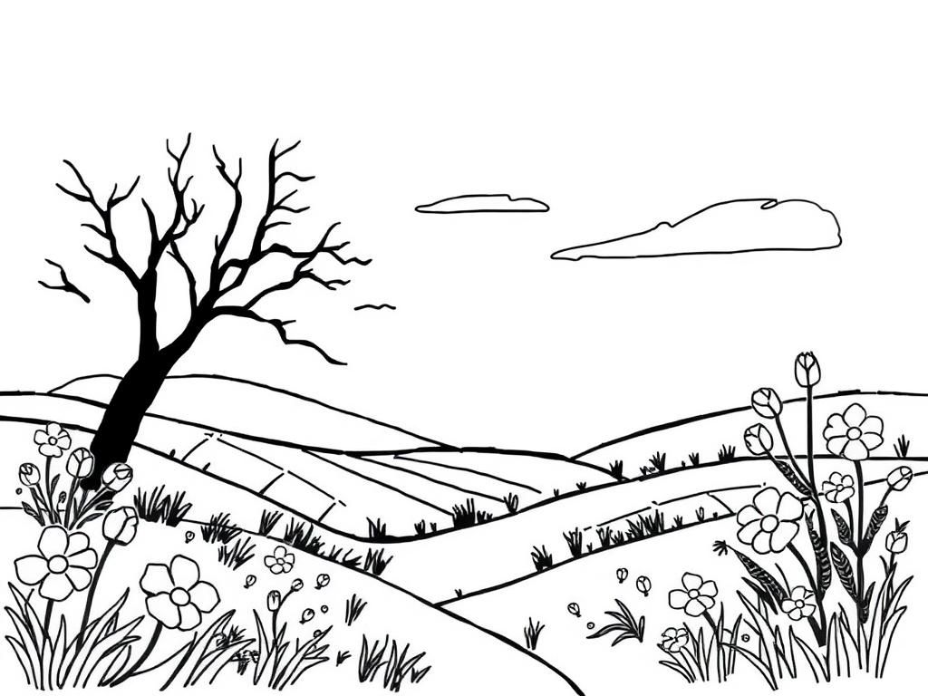 Landscapes Coloring Page