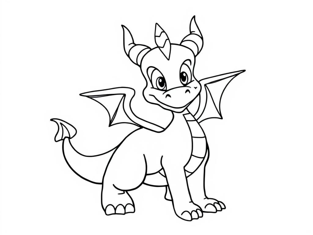 Cute Dragon Coloring Page