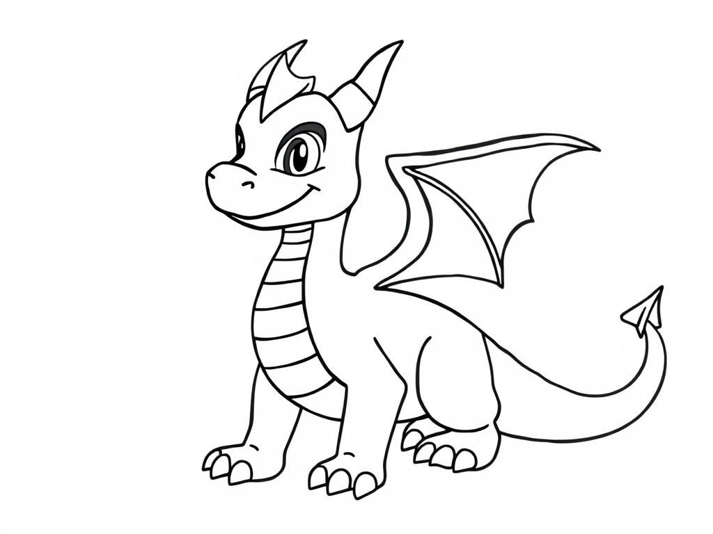 Cute Dragon Coloring Page