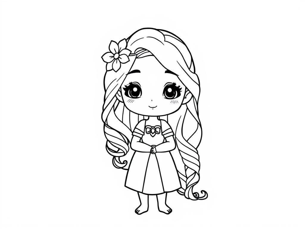 Cartoon Girl Coloring Page
