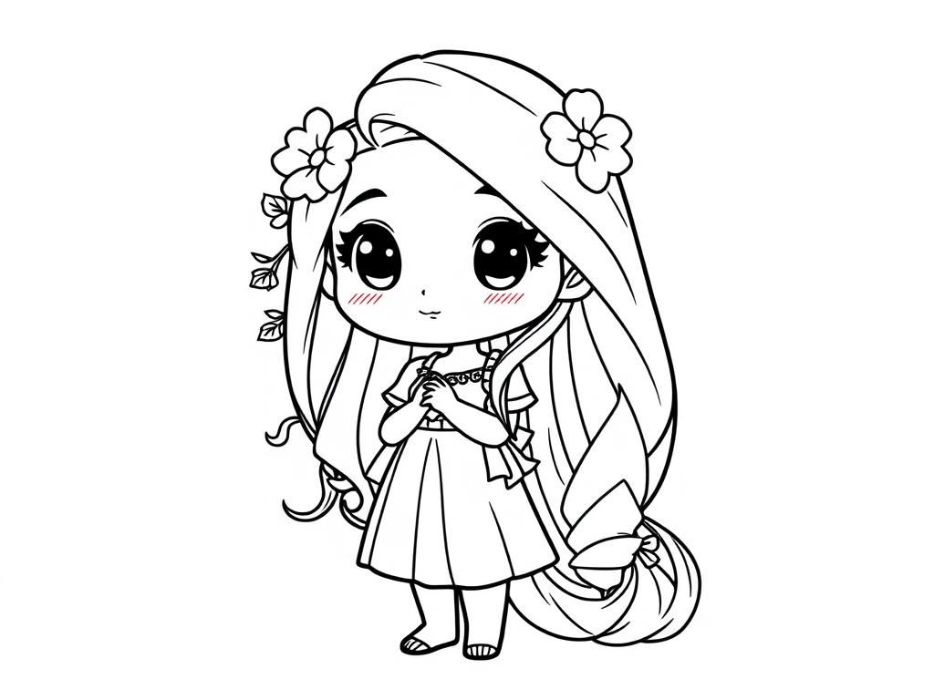Cartoon Girl Coloring Page