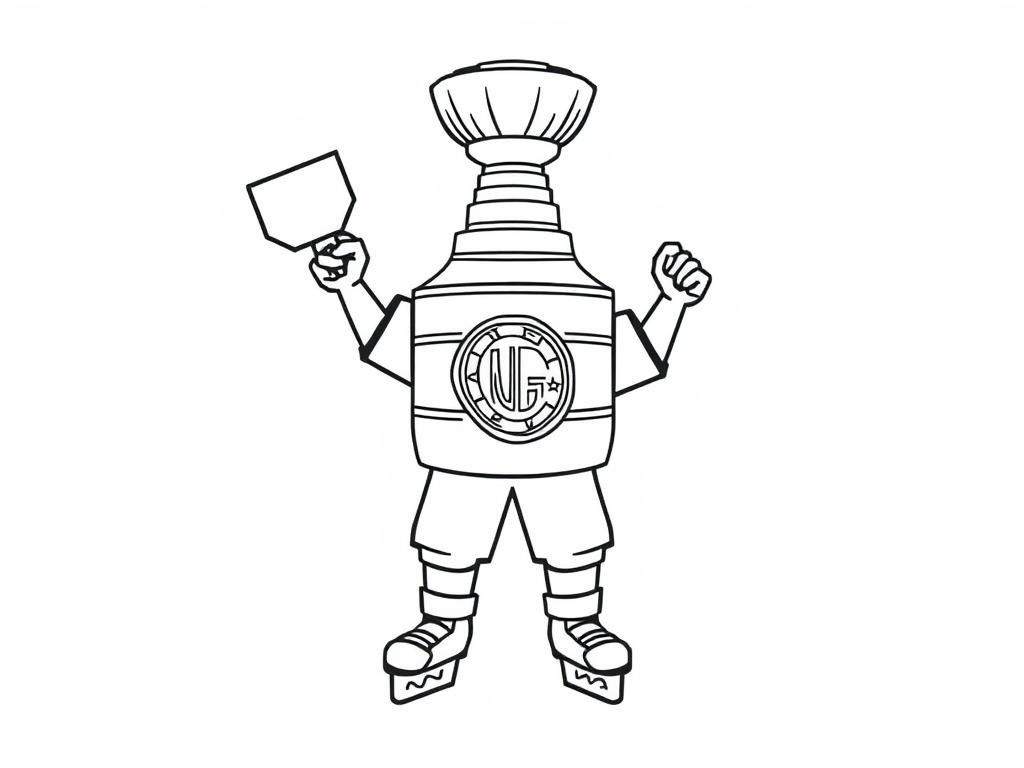 Hockey Trophy Champion Coloring Page