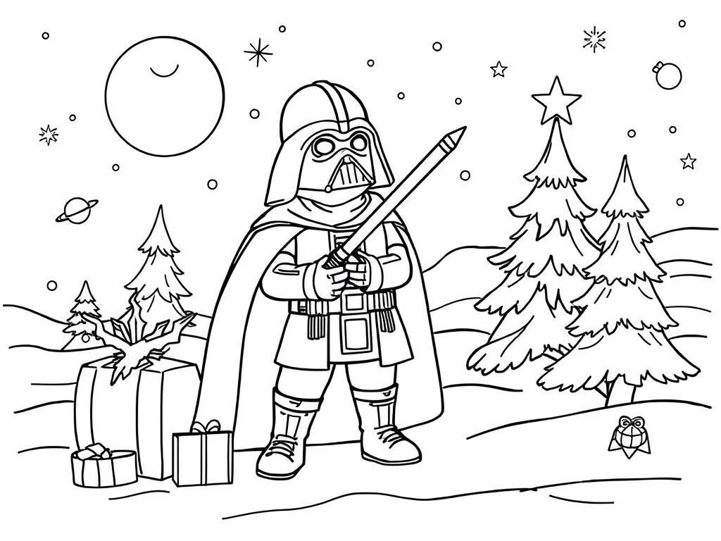 Darth Vader Christmas Coloring Page