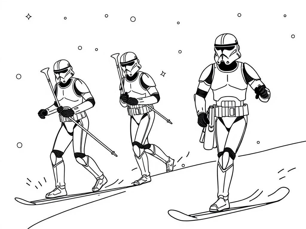 star wars, clones, skiing