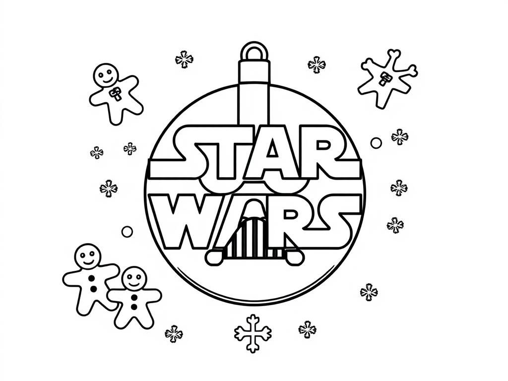 Star Wars Christmas Ornament Coloring Page