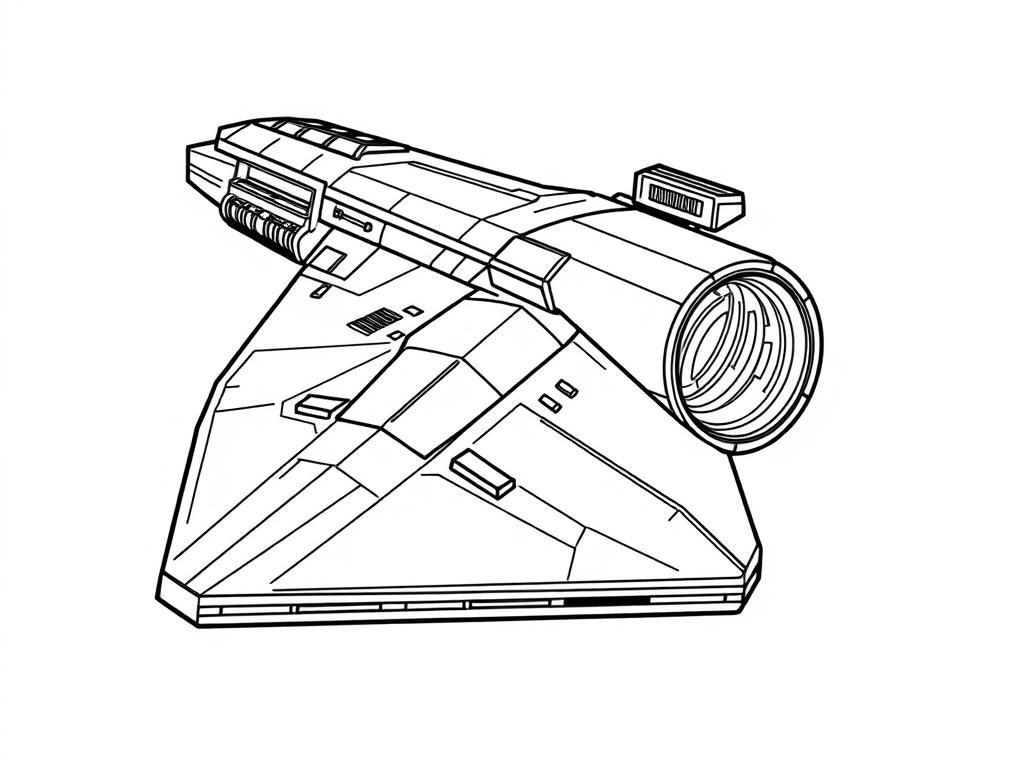 Futuristic Spaceship Coloring Page