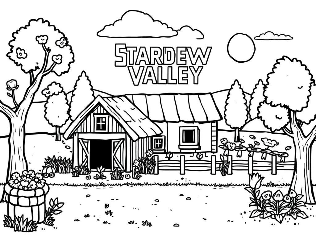 Stardew Valley Barn Coloring Page