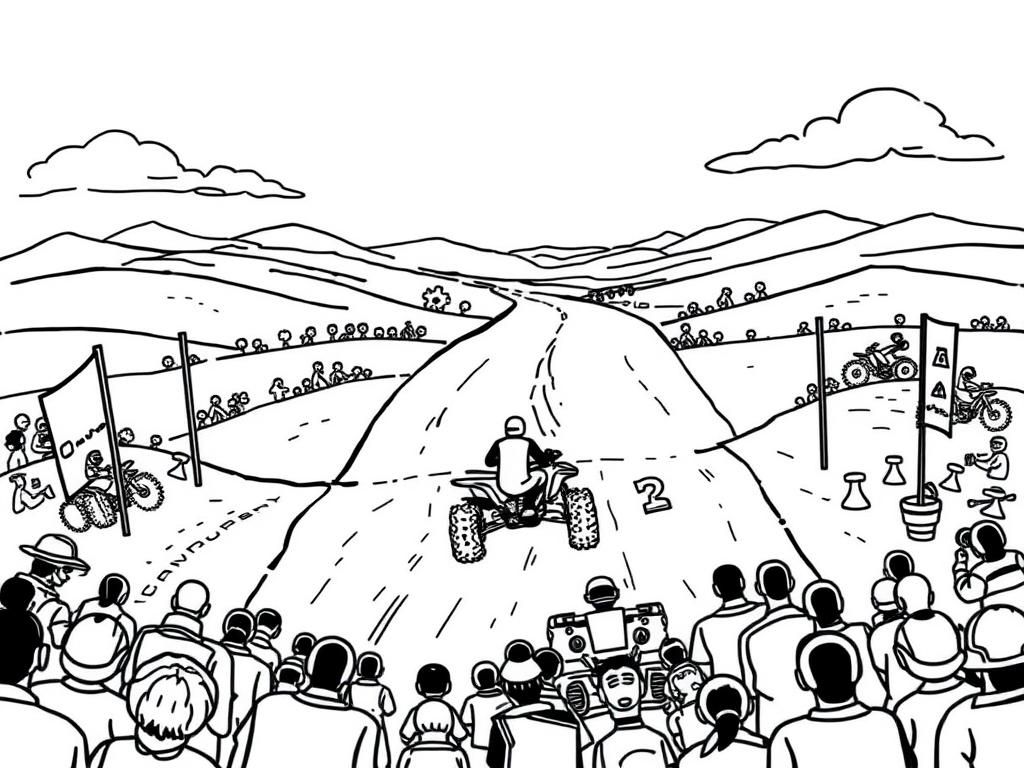 Dirt Bike Race Coloring Page