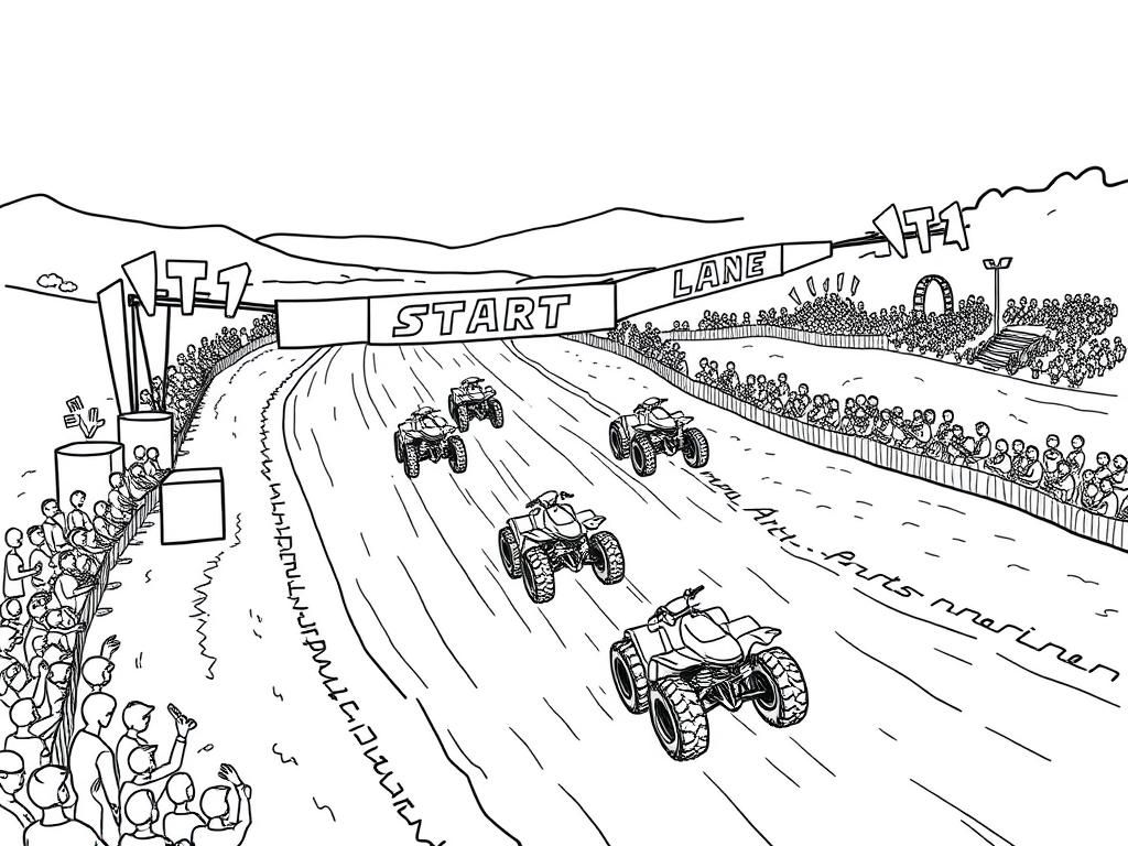 ATV Racing Coloring Page