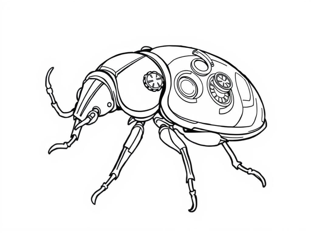 Robotic Beetle Coloring Page