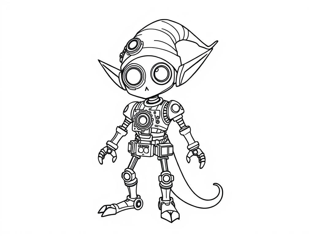 Fun Robot Coloring Page