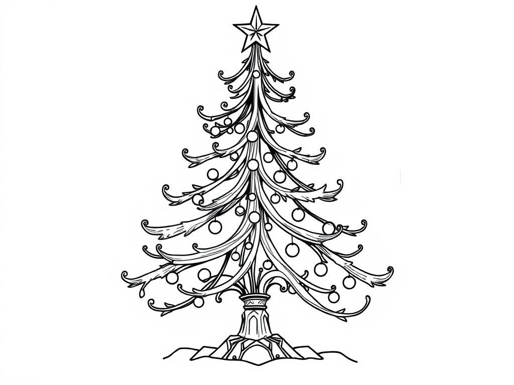Christmas Tree Coloring Page