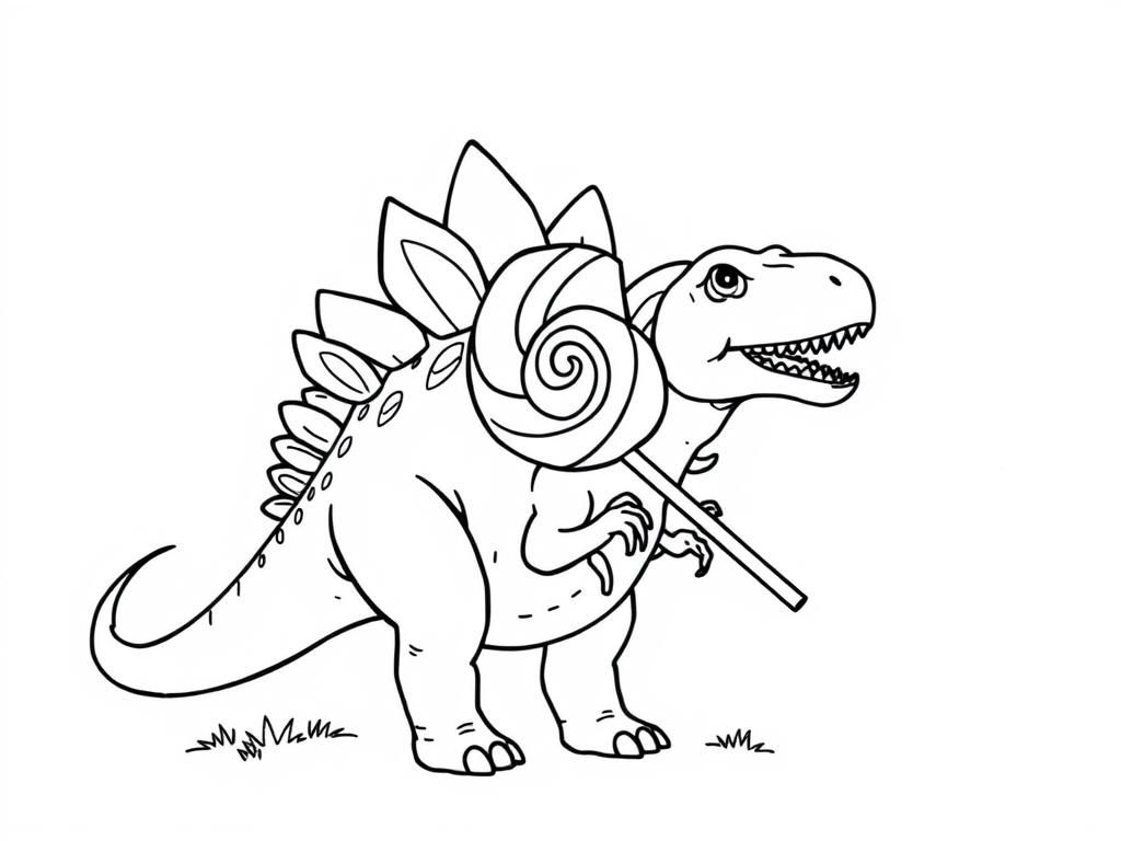 Preview of stegosaurus with giant lollipop