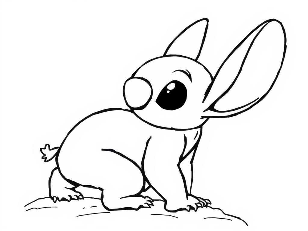 Cute Rabbit Coloring Page