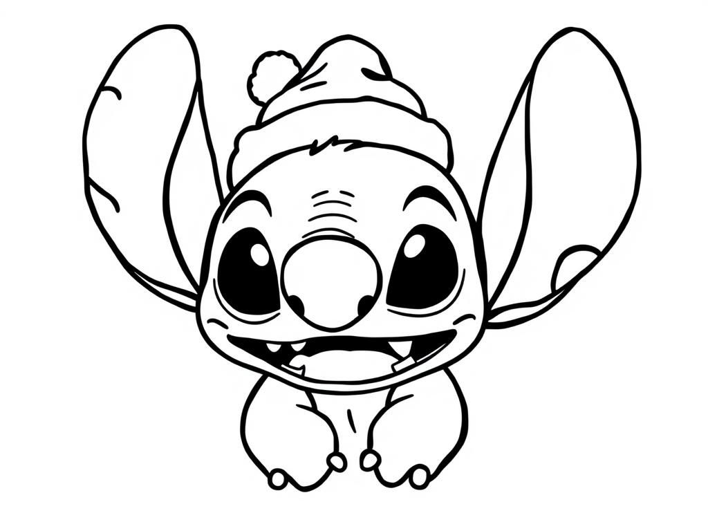 Preview of Stitch (from Lilo and Stitch) with a christmas hat